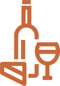 icone verre de vin et bouteille